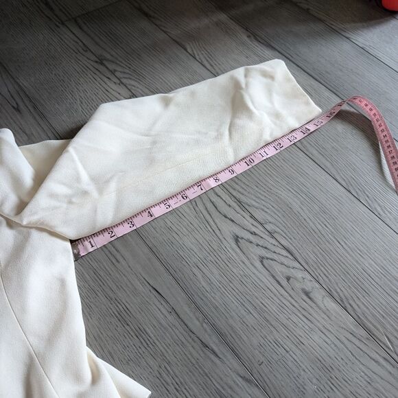 Lord & Taylor Vintage White Double Breasted Old Money Gold Button Blazer Size 14 - Picture 6 of 10